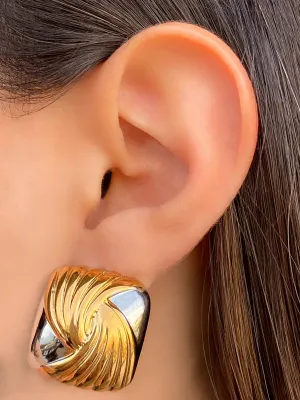 Par Arete Cuadrado Combinado