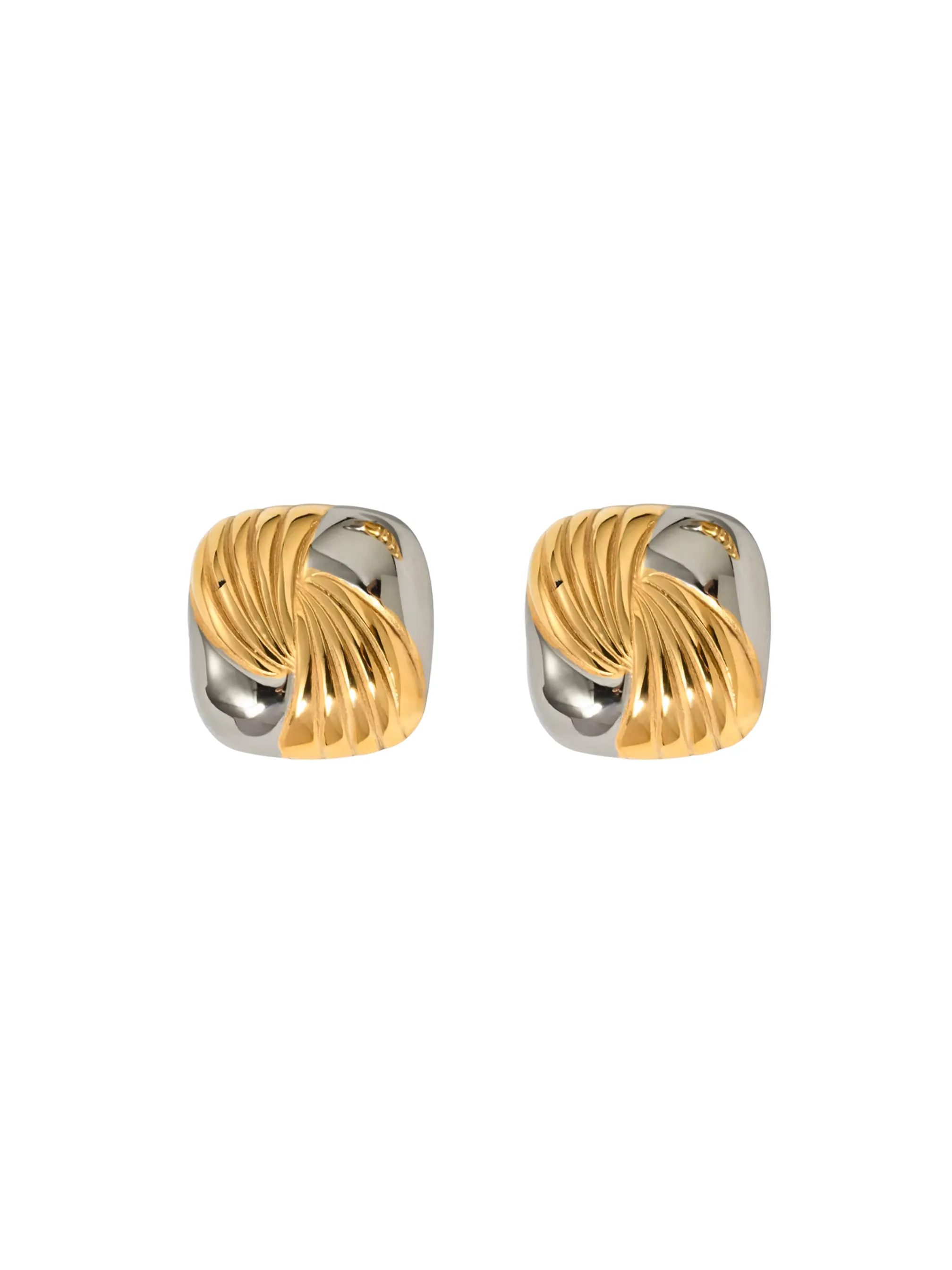 Par Arete Cuadrado Combinado