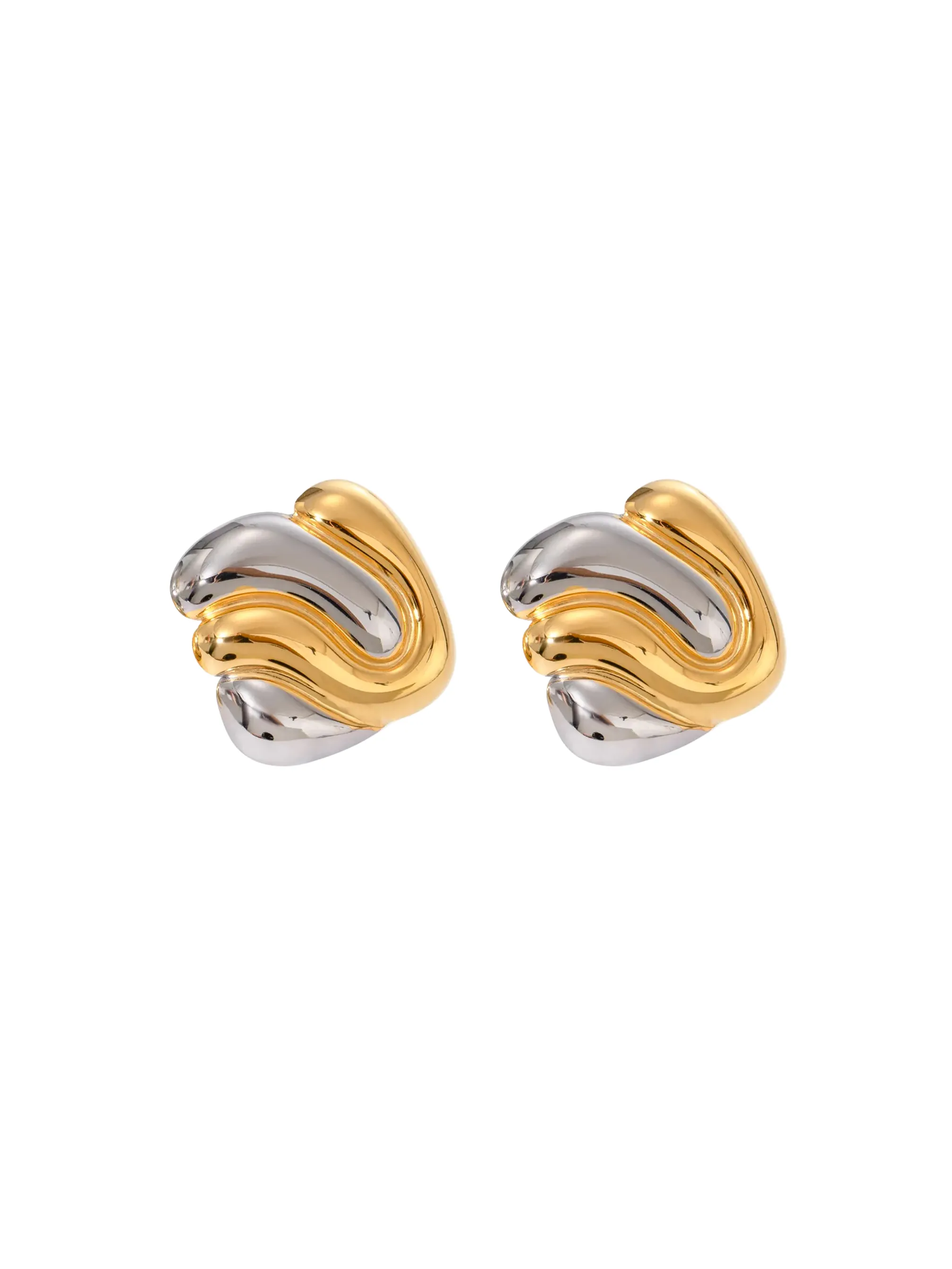 Par Arete Cuadrado Irregular Combinado