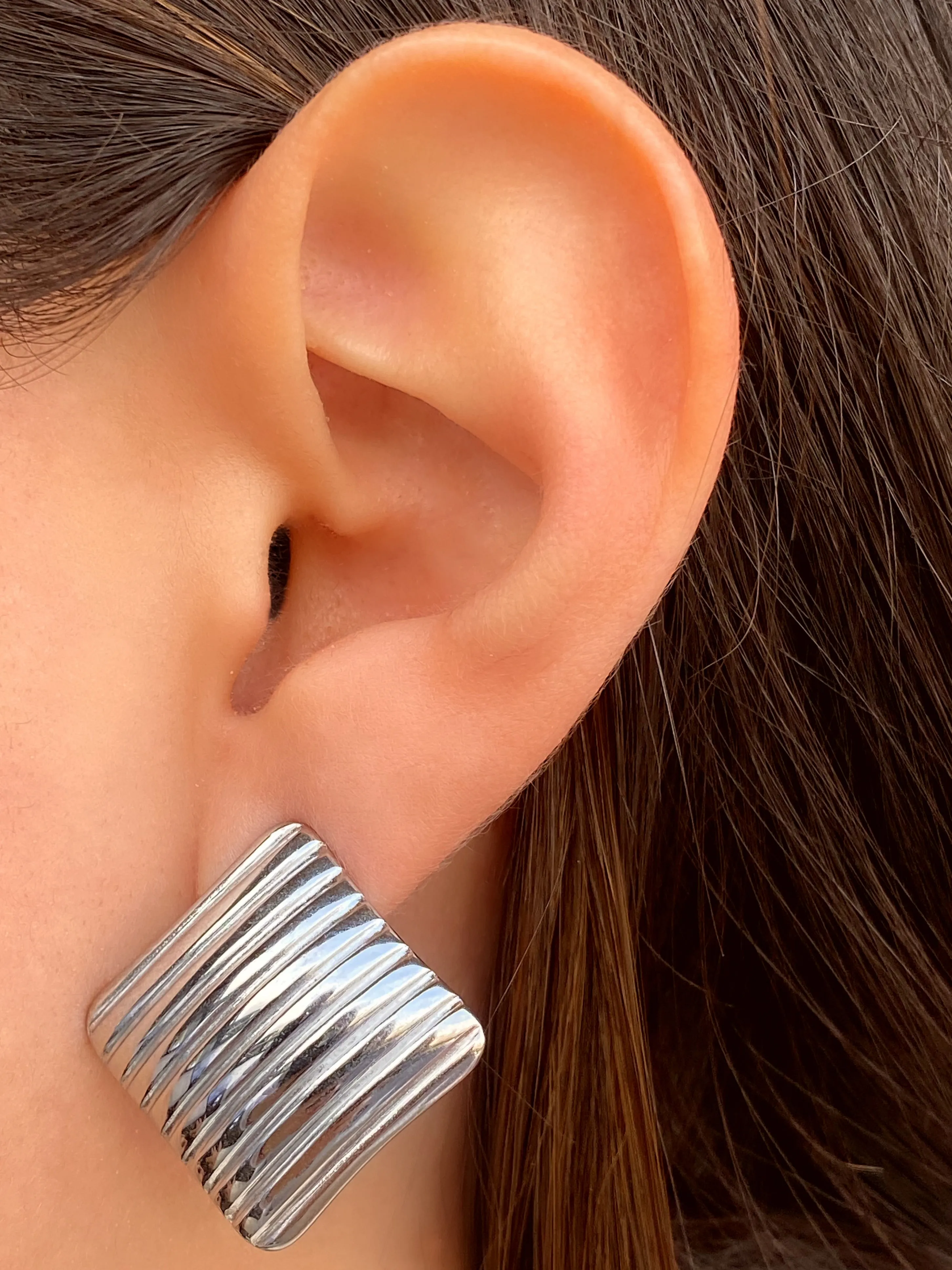 Par Arete Rombo Con Lineas