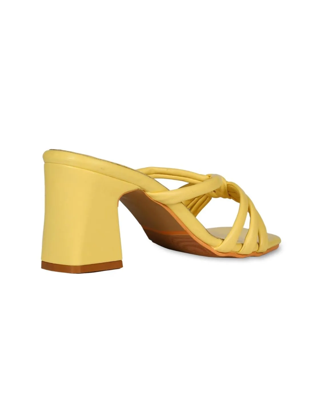 Pastel Yellow Chunky Block Heels for Women