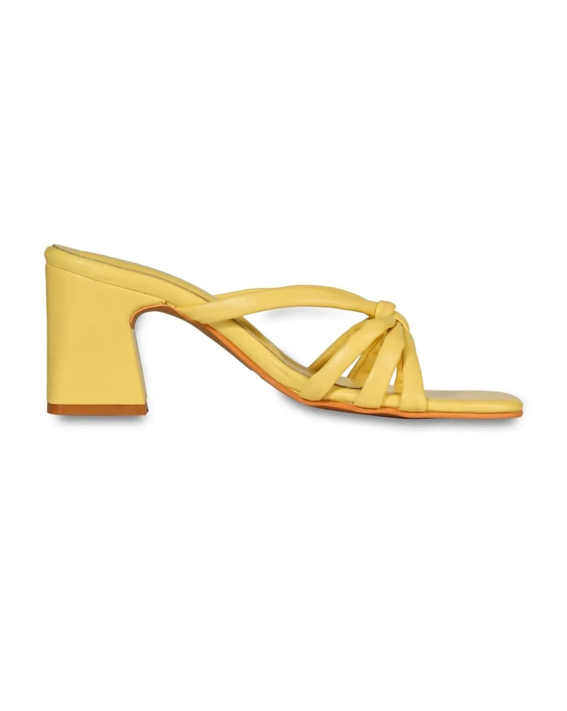 Pastel Yellow Chunky Block Heels for Women