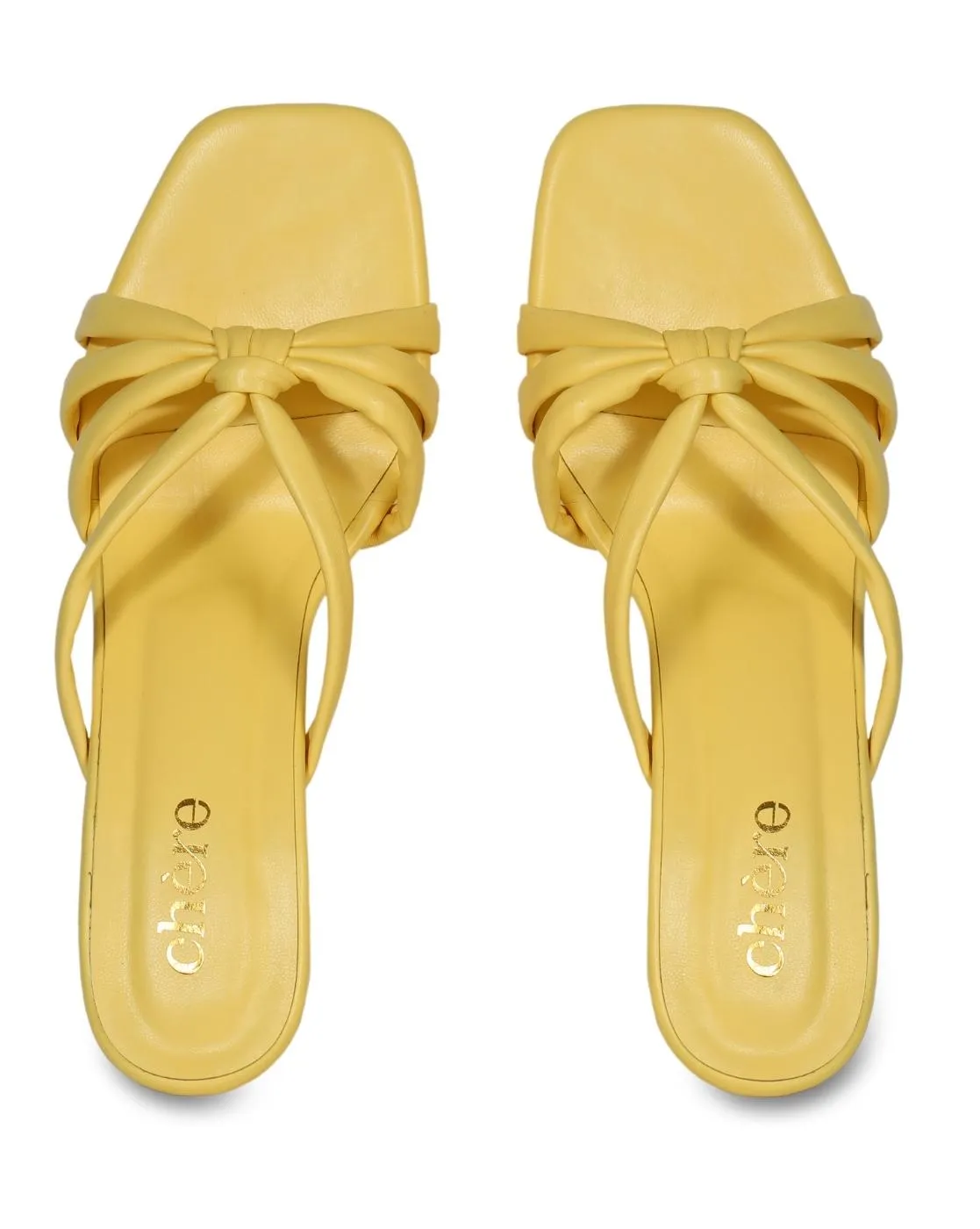 Pastel Yellow Chunky Block Heels for Women