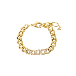 Pave Accented Chunky Cuban Link Bracelet