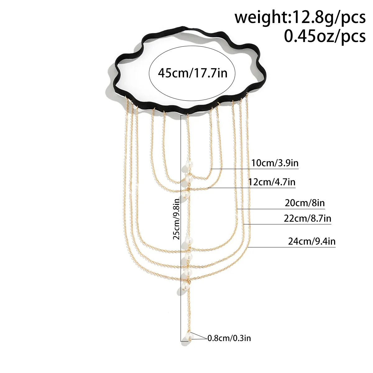 Pearl Metal Tassel Pendant Leg Chain