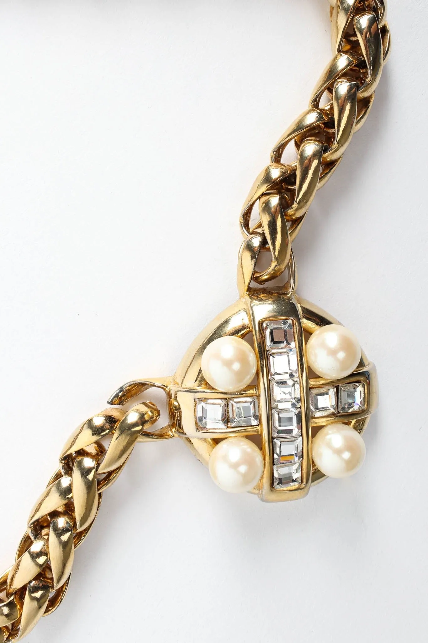 Pearl Rhinestone Chunky Necklace