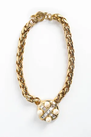 Pearl Rhinestone Chunky Necklace