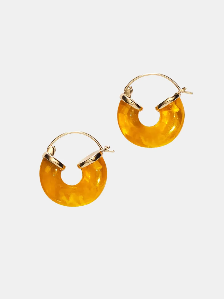 Petit Swell Hoops - Amber