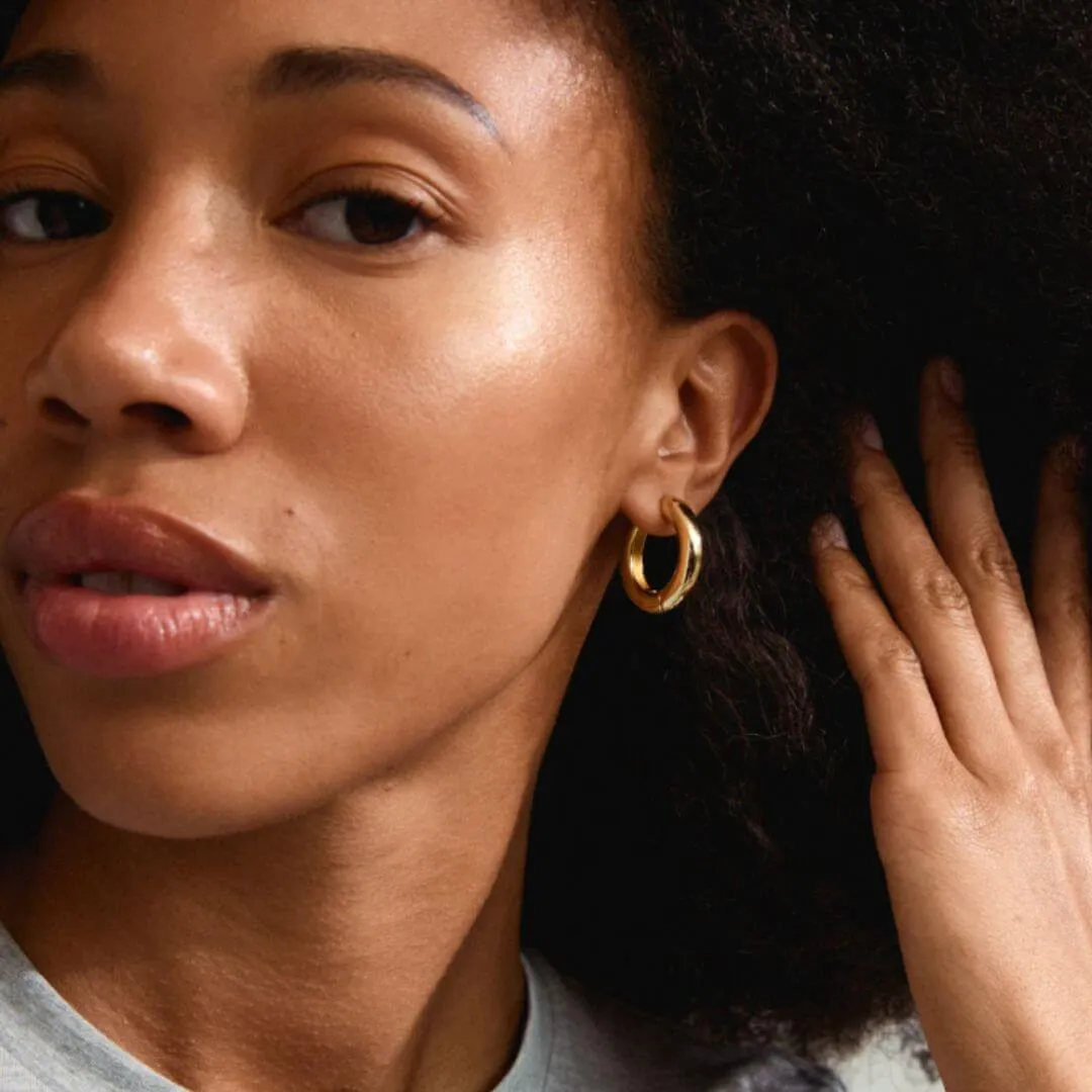 Pilgrim Marlo Gold Chunky Full Hoop Earrings