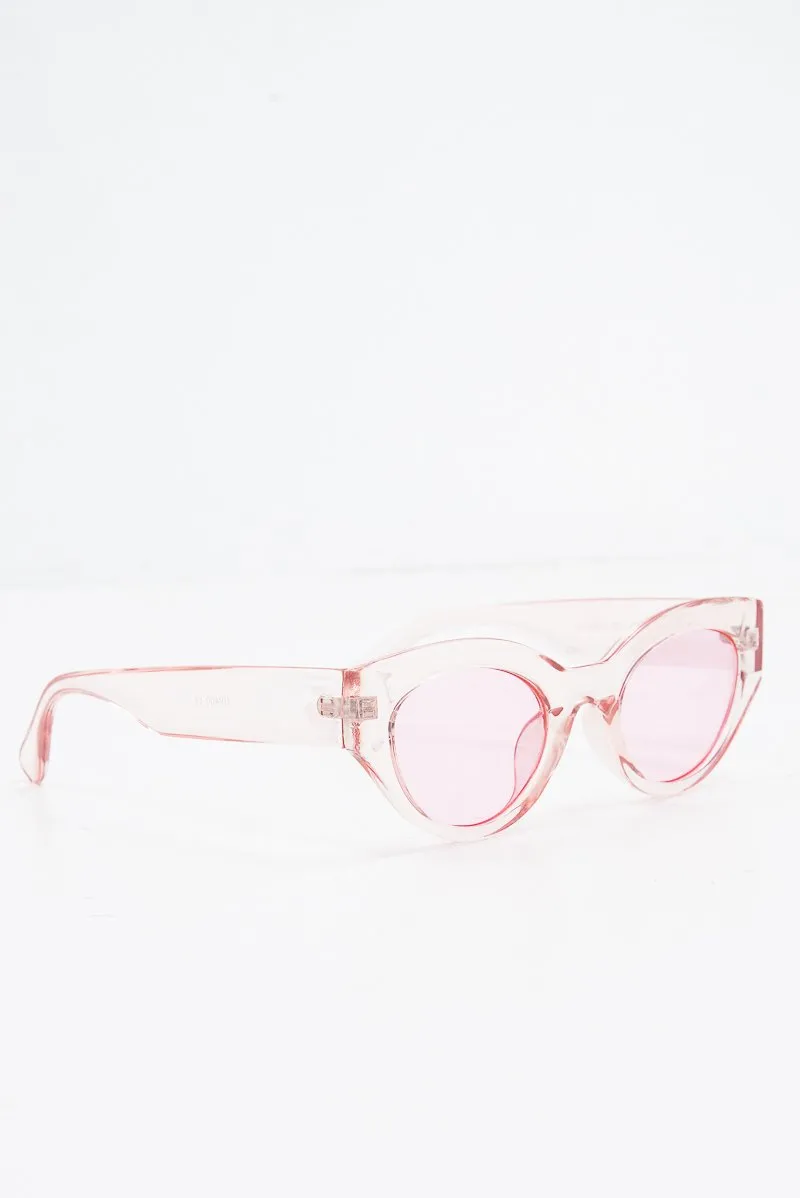 Pink Chunky Oval Tinted Lens Sunglasses - Dailey