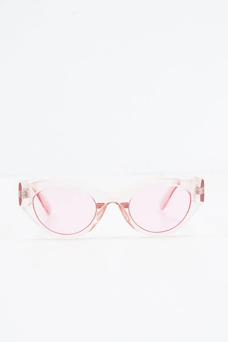 Pink Chunky Oval Tinted Lens Sunglasses - Dailey