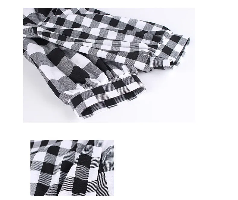 Plaid Long Sleeve Vintage Dress