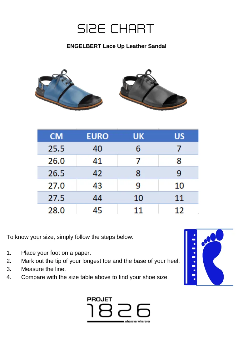 PROJET1826 | ENGELBERT Lace Up Leather Sandal Black