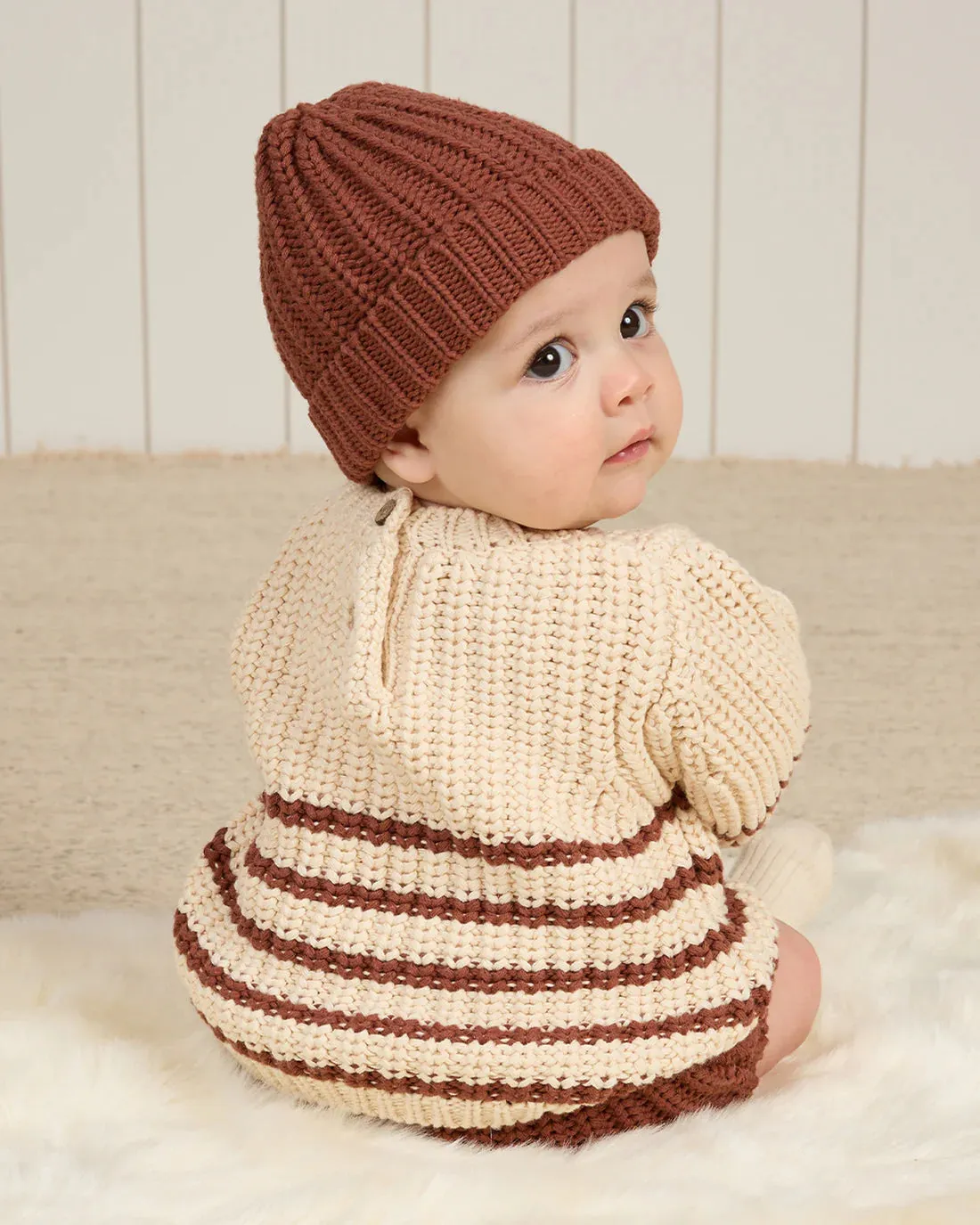 QUINCY MAE Organic Rex Sweater || Cranberry Stripe
