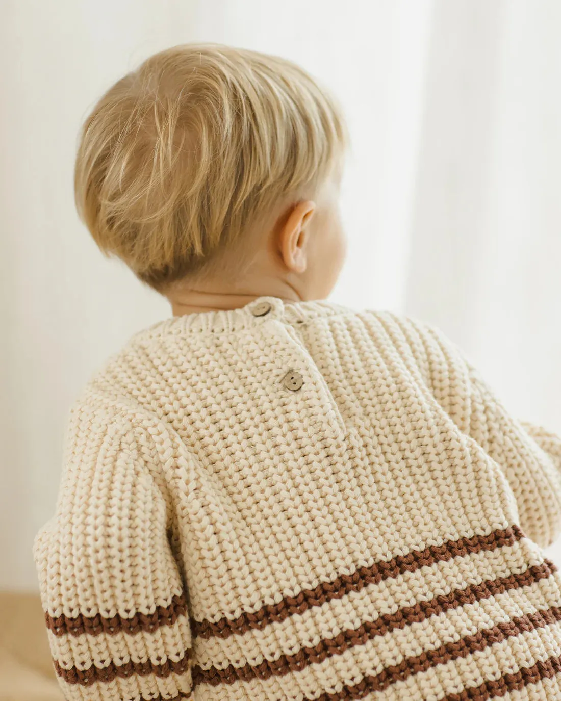 QUINCY MAE Organic Rex Sweater || Cranberry Stripe