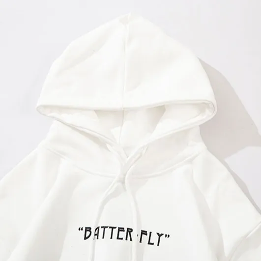 "BUTTERFLY" Sweat-shirt noir Hoodie à capuche - URB1™