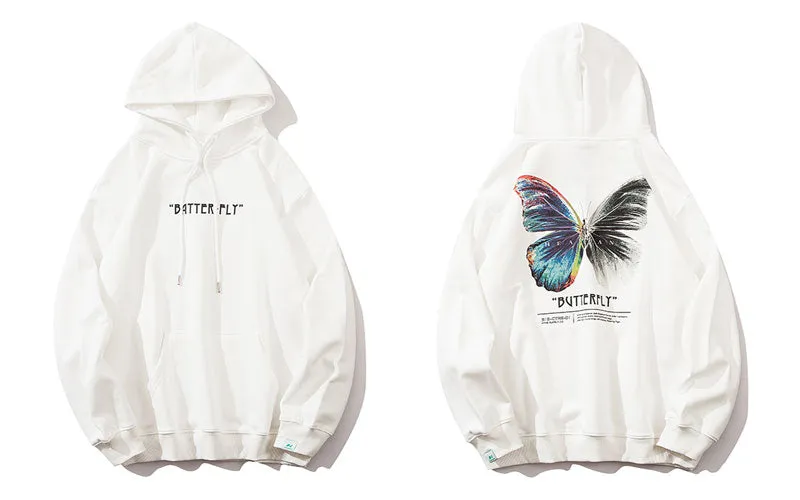 "BUTTERFLY" Sweat-shirt noir Hoodie à capuche - URB1™
