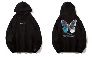 "BUTTERFLY" Sweat-shirt noir Hoodie à capuche - URB1™
