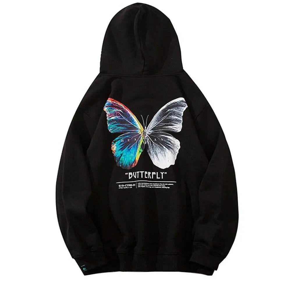 "BUTTERFLY" Sweat-shirt noir Hoodie à capuche - URB1™