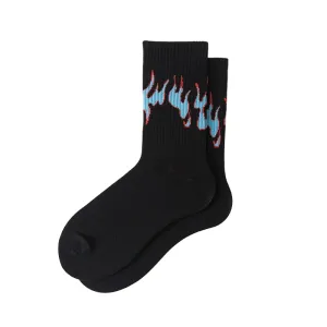 "FLAME" Chaussettes Montantes Noir streetwear - URB1™