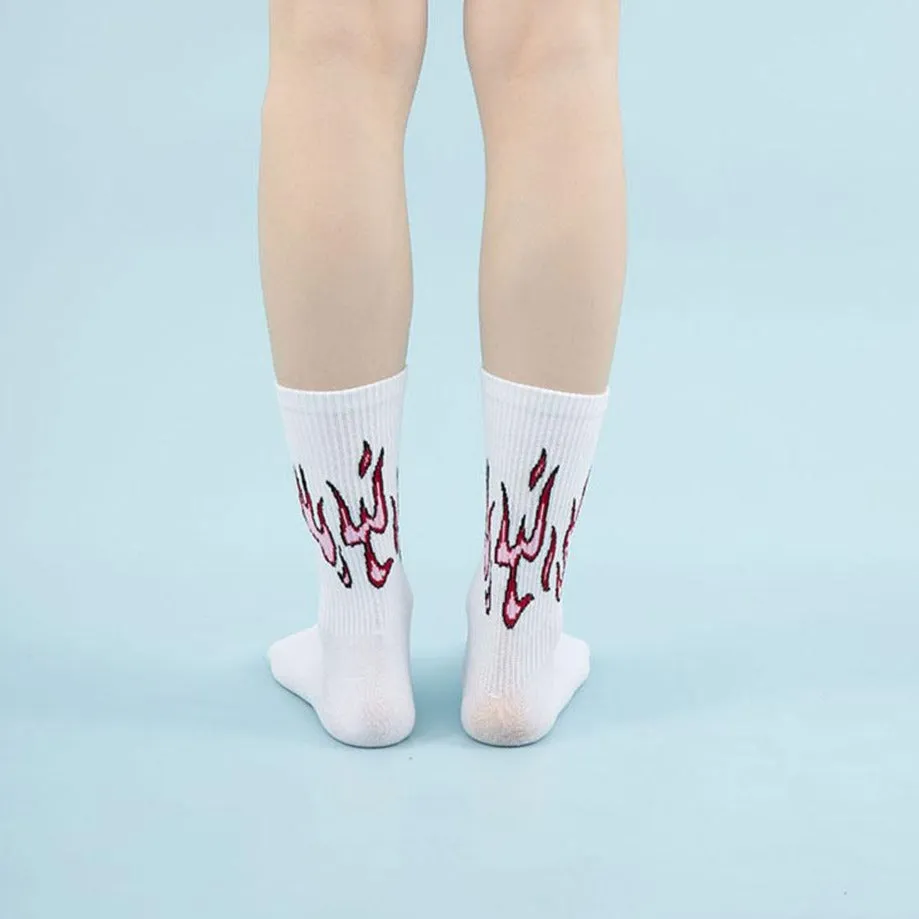 "FLAME" Chaussettes Montantes Noir streetwear - URB1™