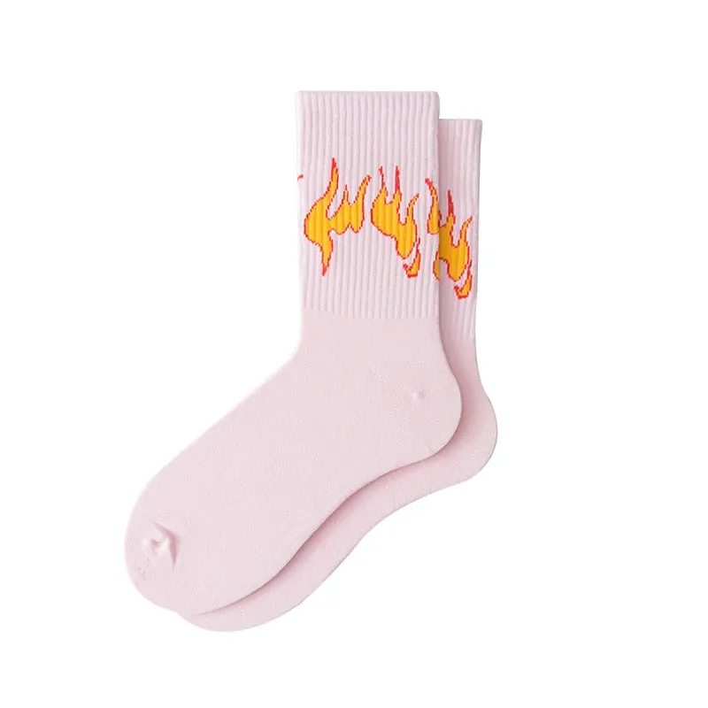 "FLAME" Chaussettes Montantes Noir streetwear - URB1™