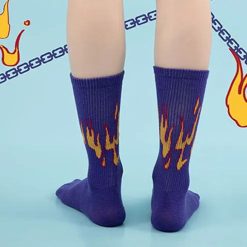 "FLAME" Chaussettes Montantes Noir streetwear - URB1™