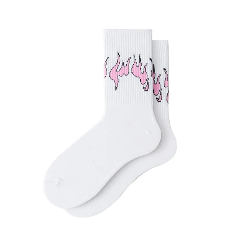 "FLAME" Chaussettes Montantes Noir streetwear - URB1™