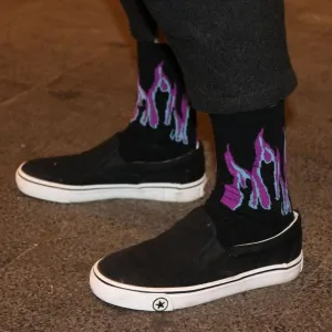 "FLAMMES" Chaussettes Rouge Montantes Streetwear - URB1™