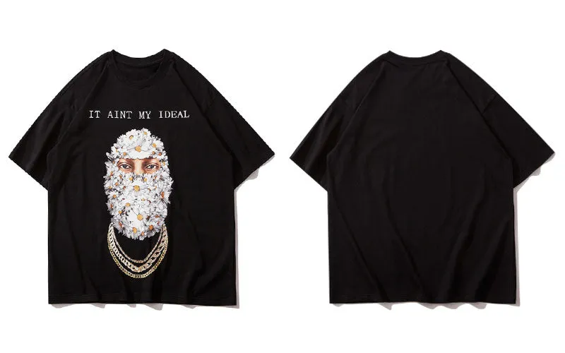 "IDEAL" T-shirt Oversize Gris Imprimé - URB1™
