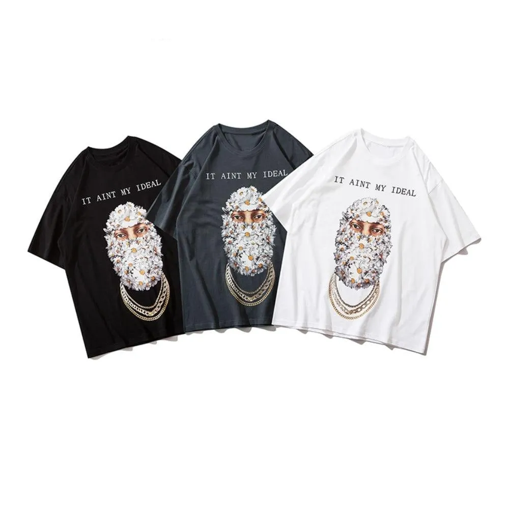 "IDEAL" T-shirt Oversize Gris Imprimé - URB1™