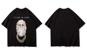 "IDEAL" T-shirt Oversize Gris Imprimé - URB1™