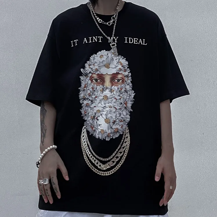 "IDEAL" T-shirt Oversize Gris Imprimé - URB1™