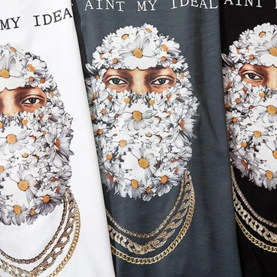 "IDEAL" T-shirt Oversize Gris Imprimé - URB1™
