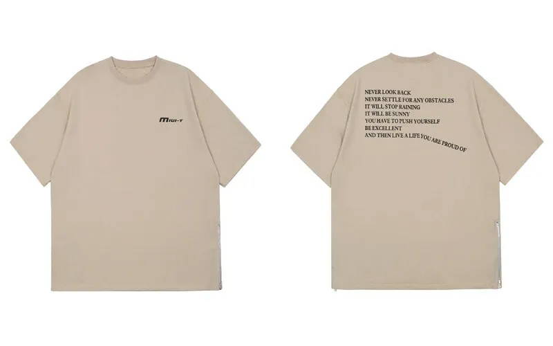 "MIUI-T" T-shirt Oversize Beige Imprimé - URB1™