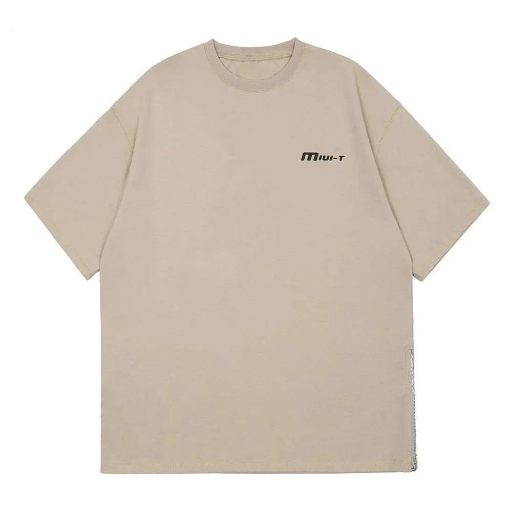 "MIUI-T" T-shirt Oversize Beige Imprimé - URB1™