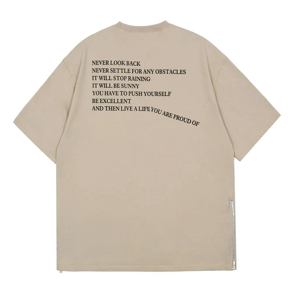 "MIUI-T" T-shirt Oversize Beige Imprimé - URB1™