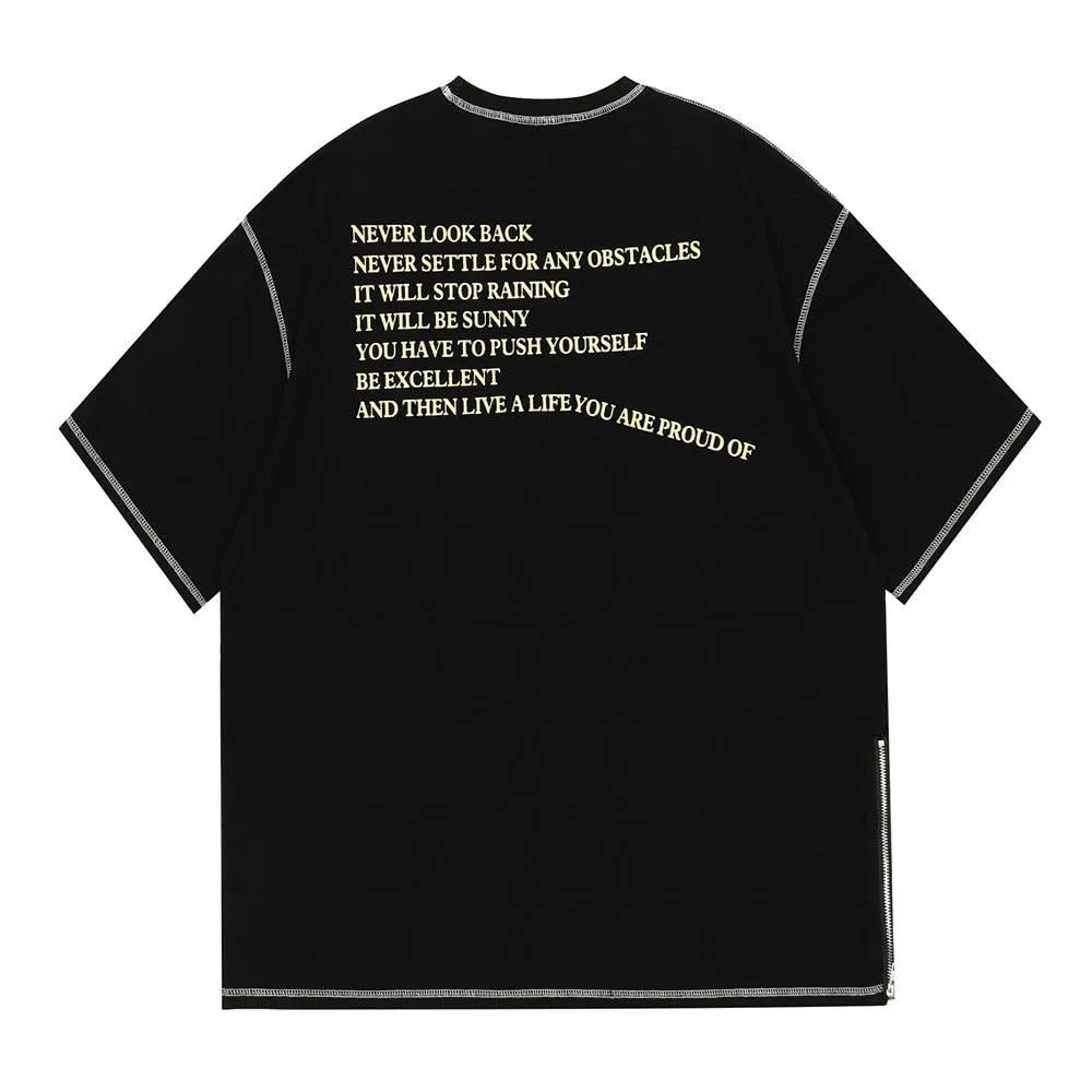 "MIUI-T" T-shirt Oversize Beige Imprimé - URB1™