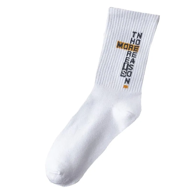 "MORE" Chaussettes Blanches Montantes Streetwear - URB1™