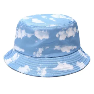 "NUAGES" Chapeau Bob Bleu et Blanc Imprimé - URB1™