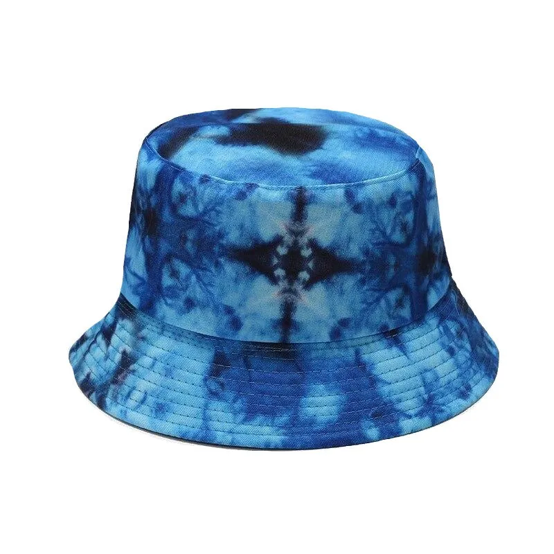 "TIE AND DYE" Chapeau Bob Imprimé Blanc Bleu Violet - URB1™