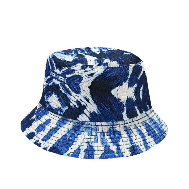 "TIE AND DYE" Chapeau Bob Imprimé Blanc Bleu Violet - URB1™