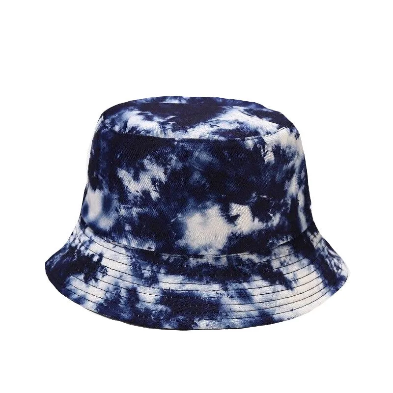"TIE AND DYE" Chapeau Bob Imprimé Blanc Bleu Violet - URB1™