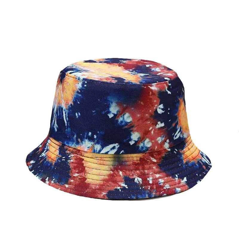 "TIE AND DYE" Chapeau Bob Imprimé Blanc Bleu Violet - URB1™