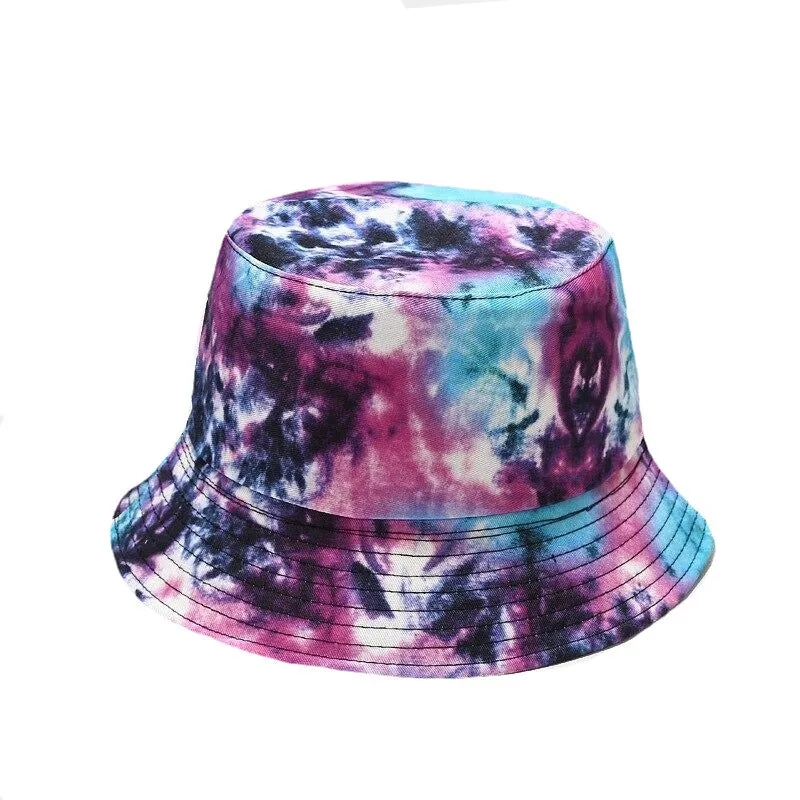 "TIE AND DYE" Chapeau Bob Imprimé Blanc Bleu Violet - URB1™