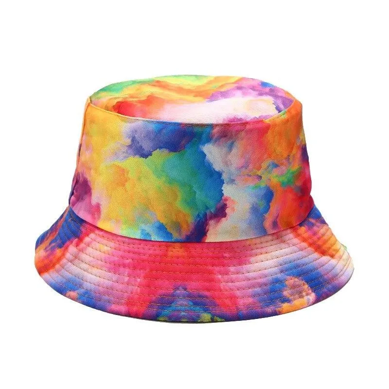 "TIE AND DYE" Chapeau Bob Imprimé Blanc Bleu Violet - URB1™