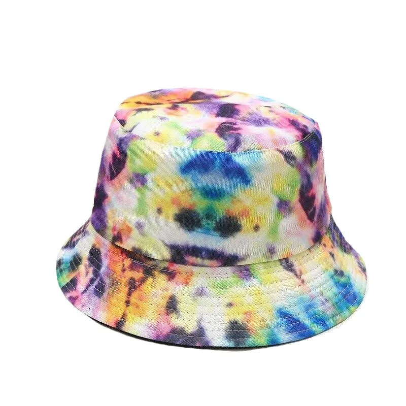 "TIE AND DYE" Chapeau Bob Imprimé Blanc Bleu Violet - URB1™