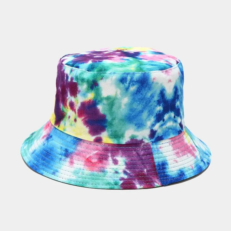"TIE AND DYE" Chapeau Bob Imprimé Blanc Bleu Violet - URB1™