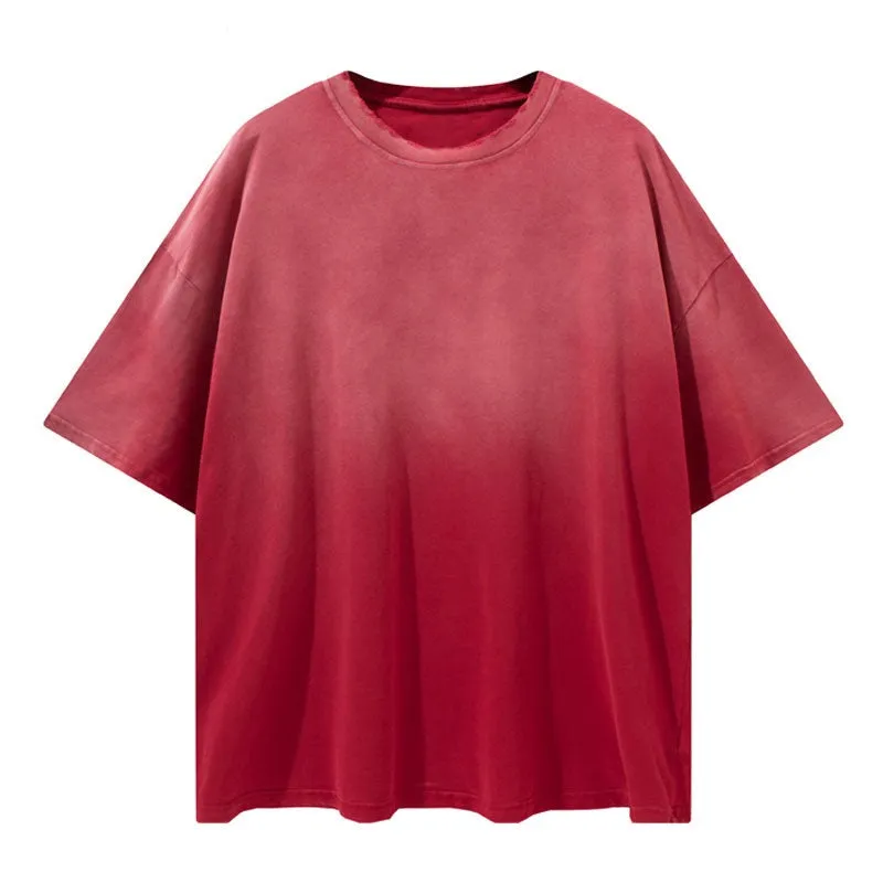 "Tie and dye" T-shirt Oversize Streetwear Rouge - URB1™