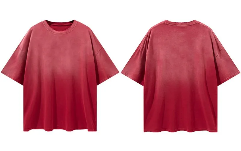 "Tie and dye" T-shirt Oversize Streetwear Rouge - URB1™